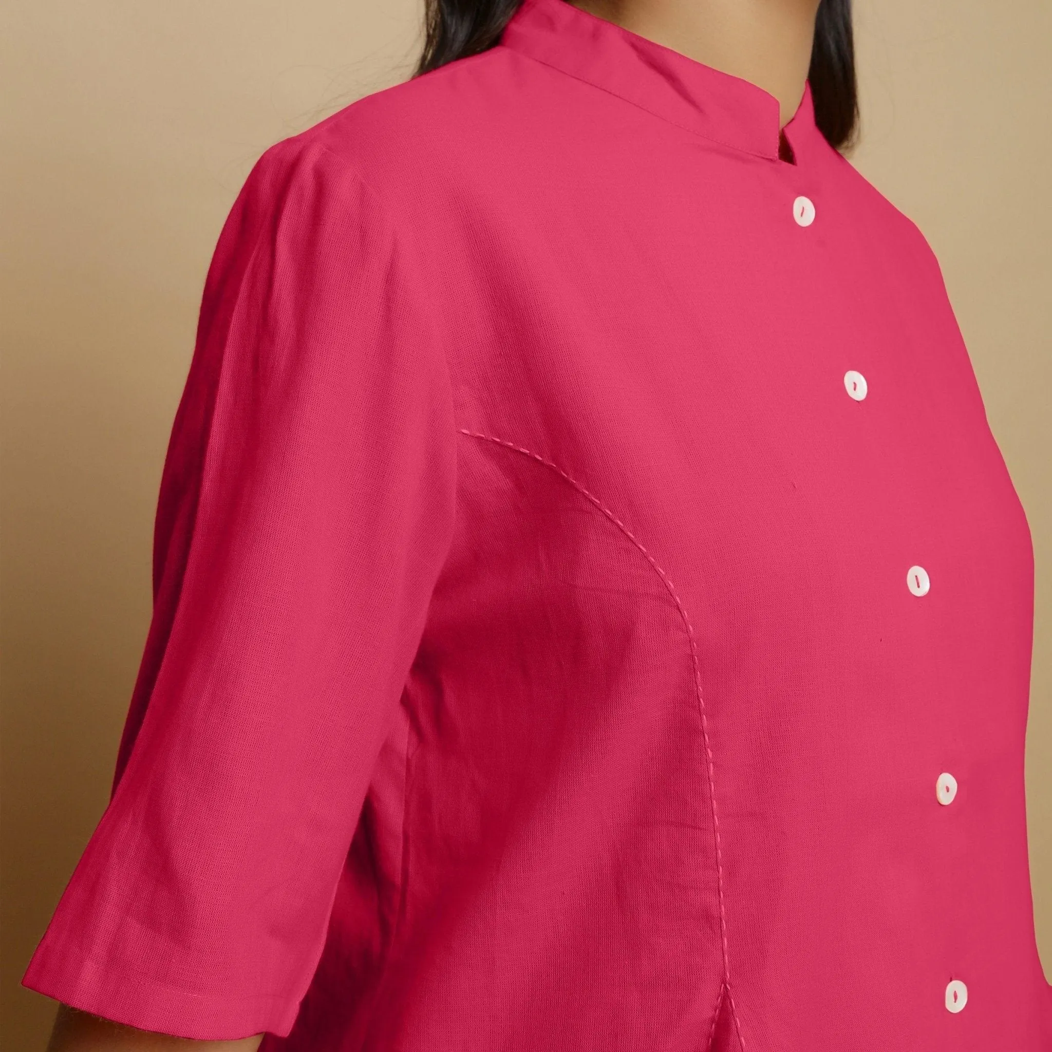 Lilac Mangalgiri Cotton Hand-Embroidered Godet Top