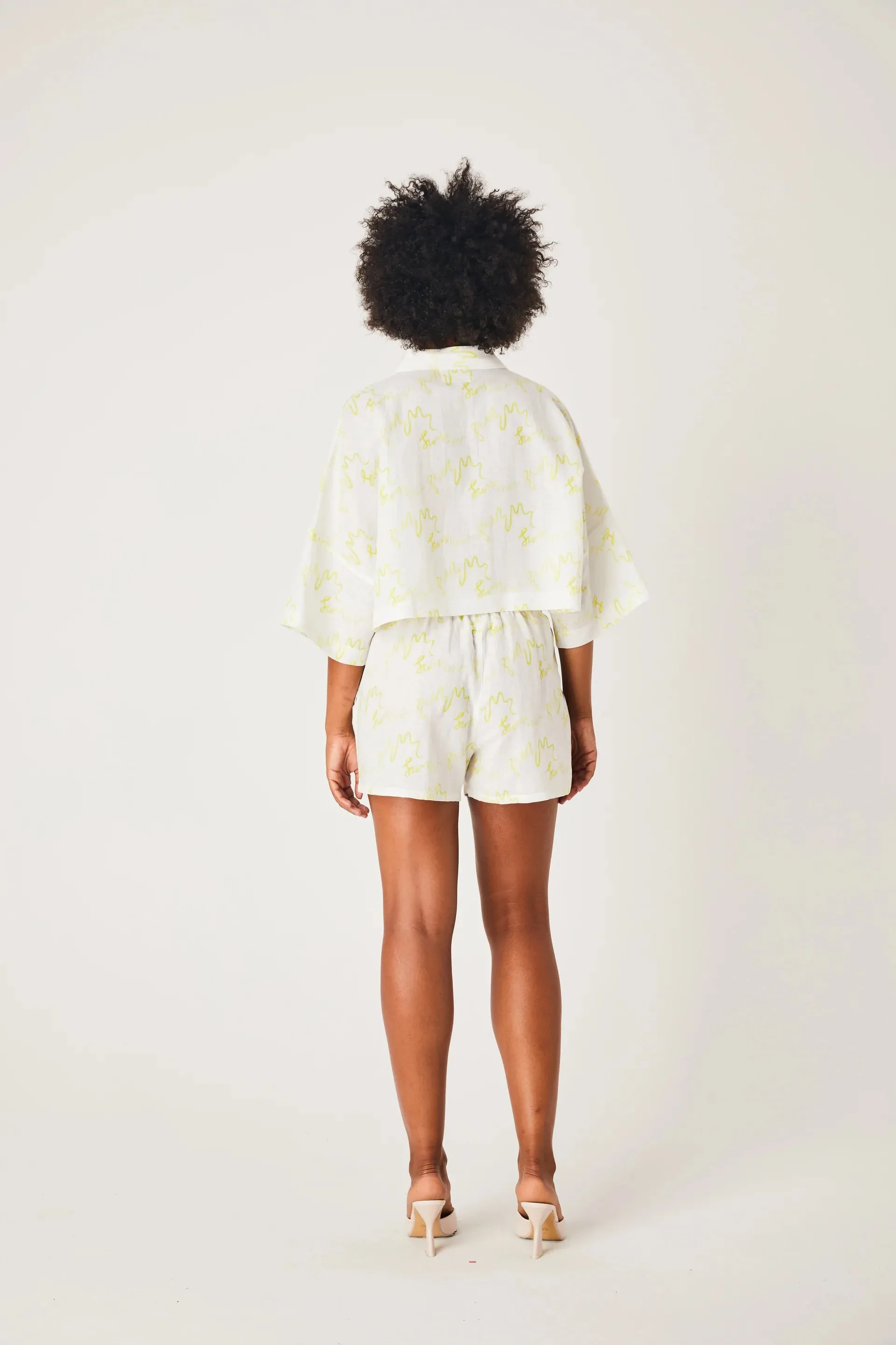 Linen Cropped Shirt- Ms Hadimi Lover