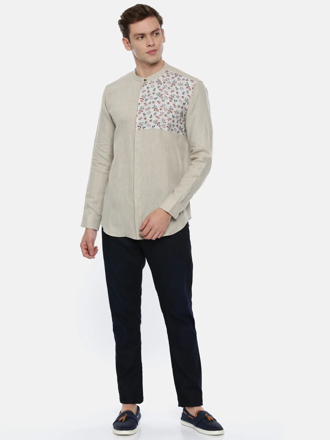 Linen Plain Print Shirt - MM0766