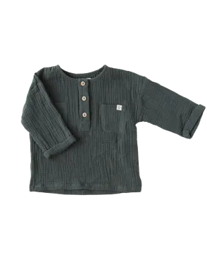 Lucas Boys Muslin Shirt - Dusty Pine