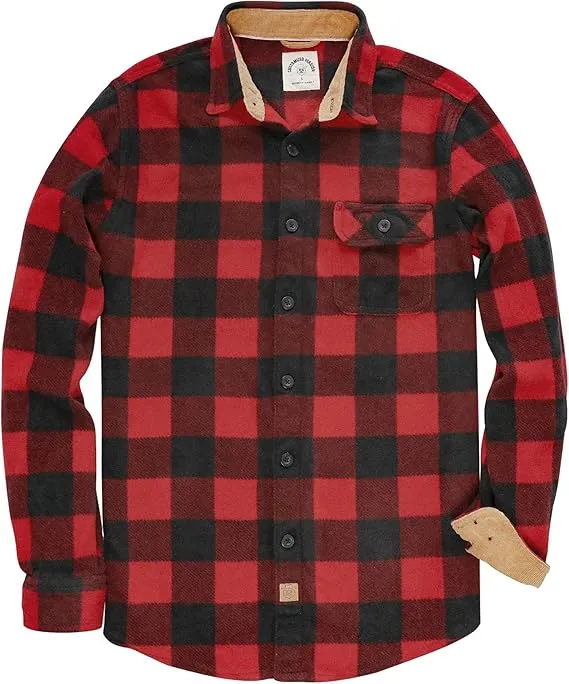Men's Brushed Cotton Long Sleeve Green Flannel Shirt