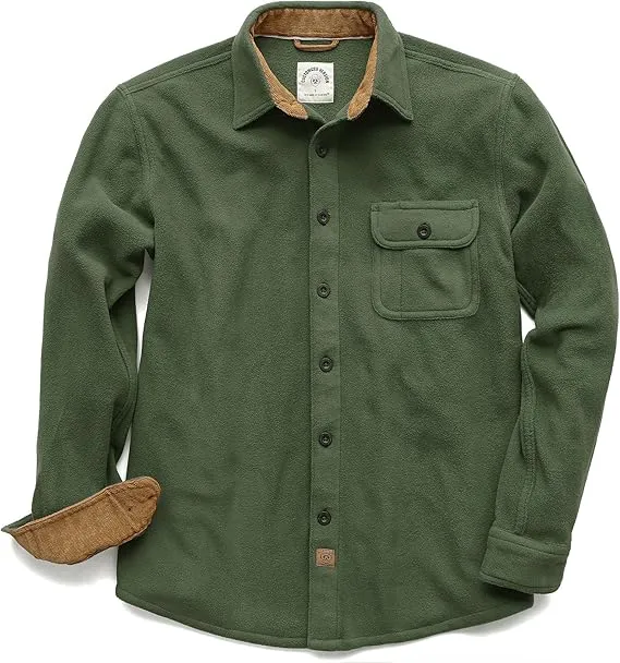 Men's Brushed Cotton Long Sleeve Green Flannel Shirt