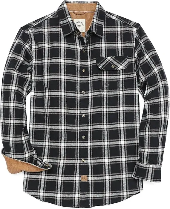 Men's Brushed Cotton Long Sleeve Green Flannel Shirt