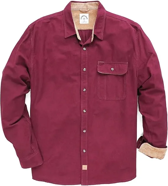 Men's Brushed Cotton Long Sleeve Green Flannel Shirt