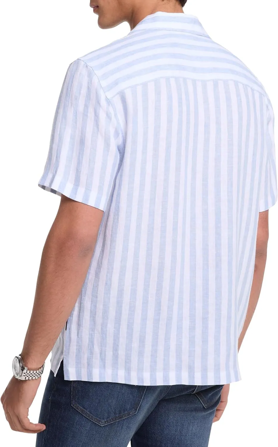 Michael Kors Men's Short Sleeve Relaxed Fit Linen Shirt