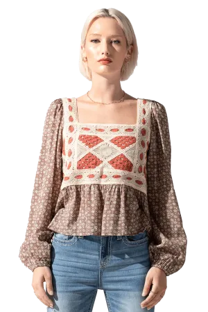 Miss Me Ditzy Floral Crochet Top