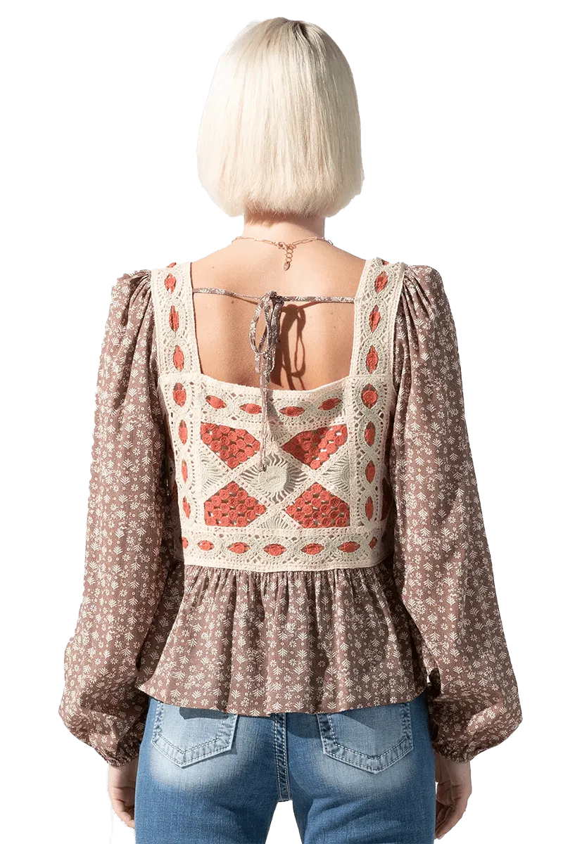 Miss Me Ditzy Floral Crochet Top