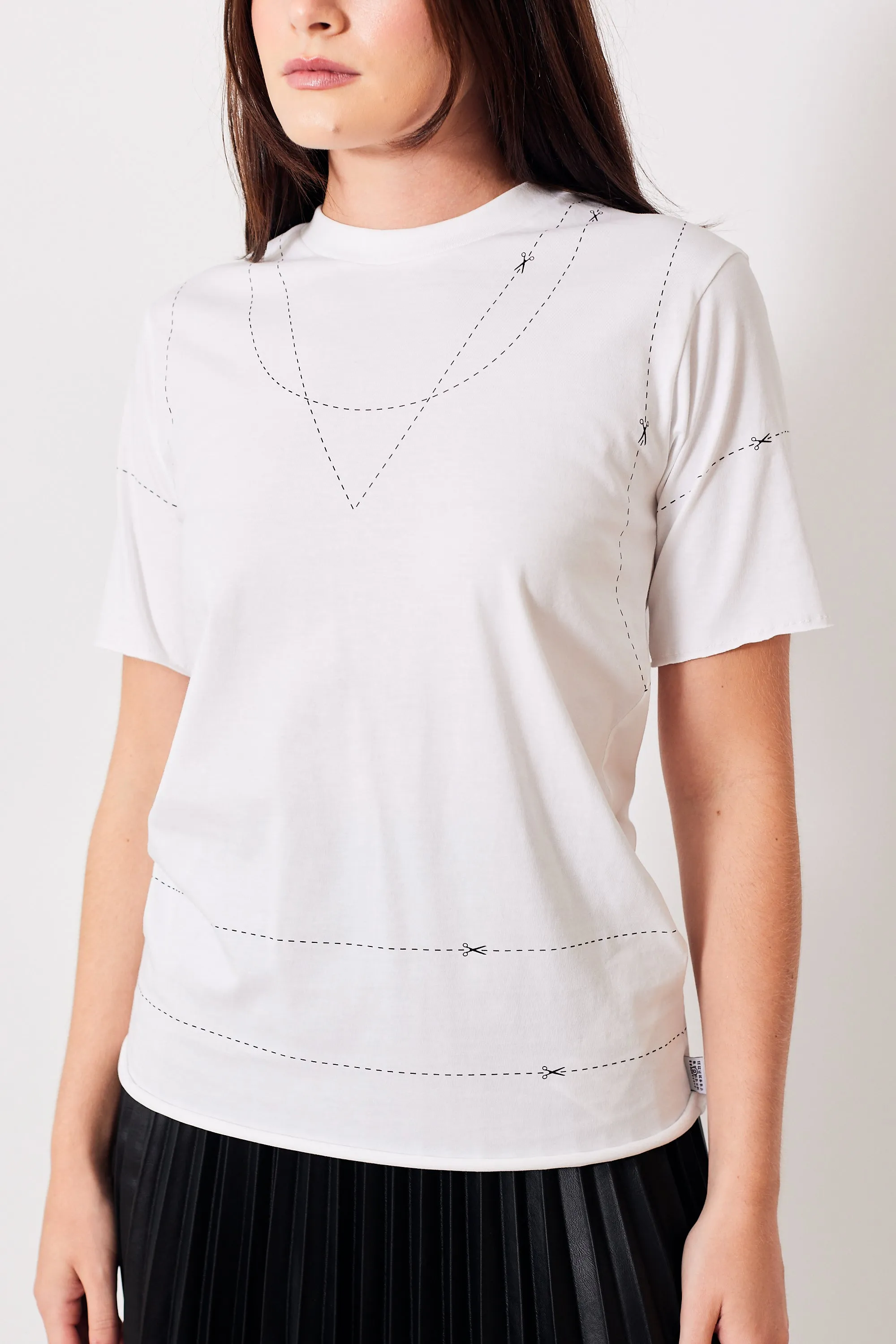 MM6 Maison Margiela Cut Here Cotton Jersey T-Shirt