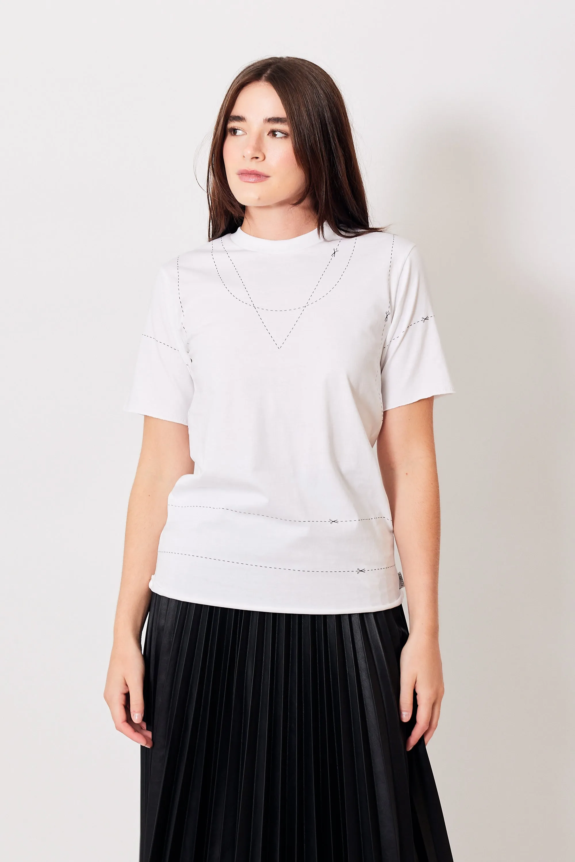 MM6 Maison Margiela Cut Here Cotton Jersey T-Shirt