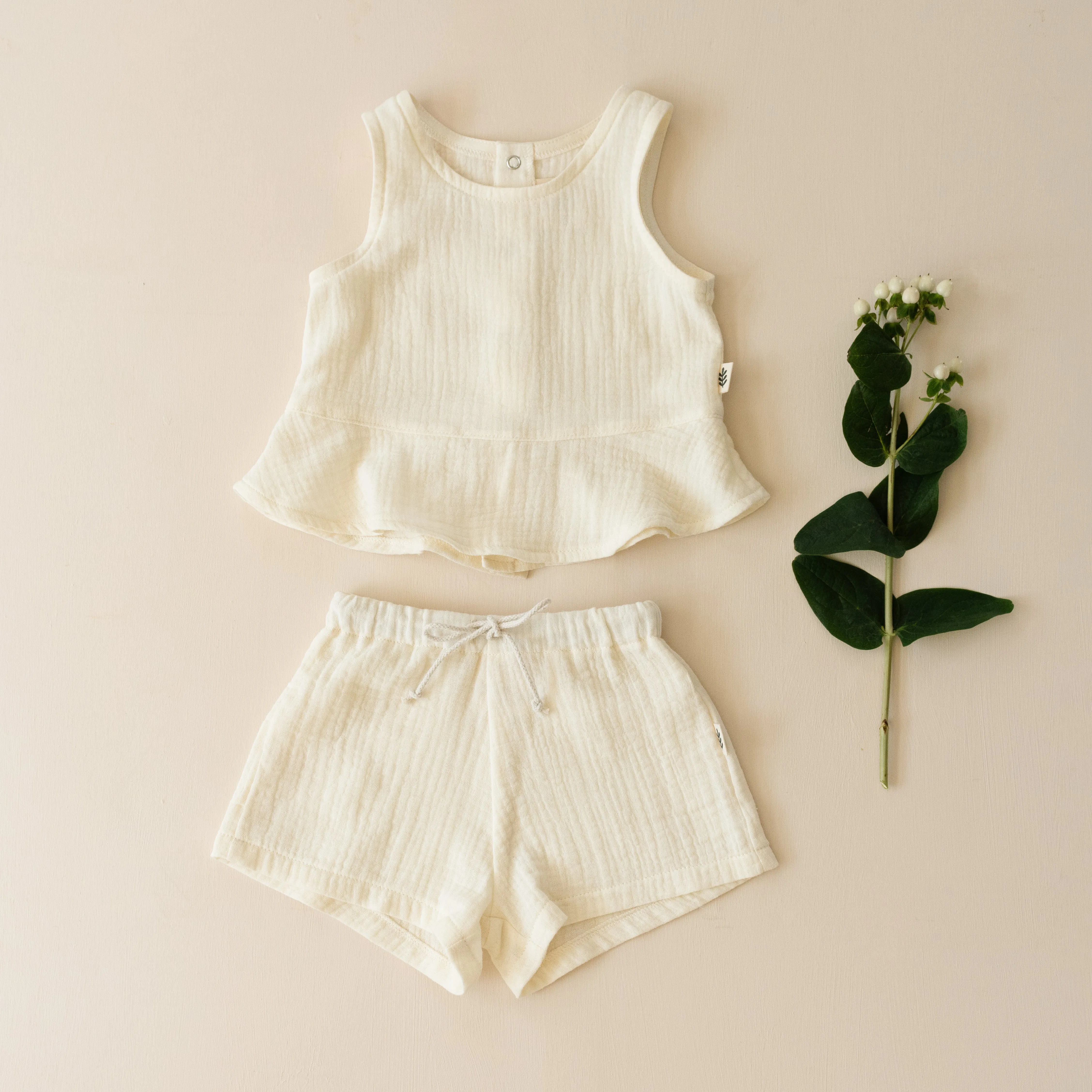 Muslin Shorts - Coconut Milk