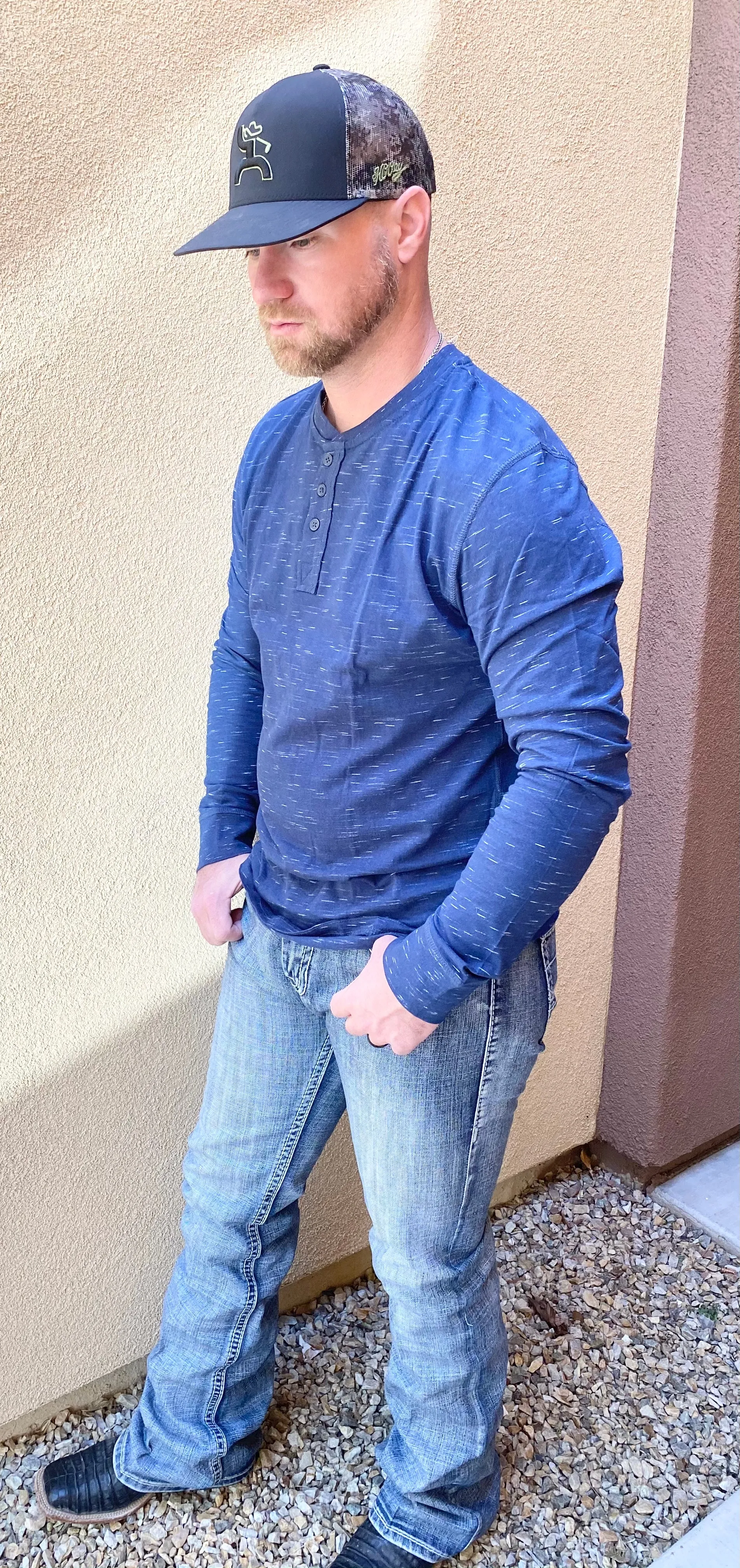Navy Long Sleeve Henley