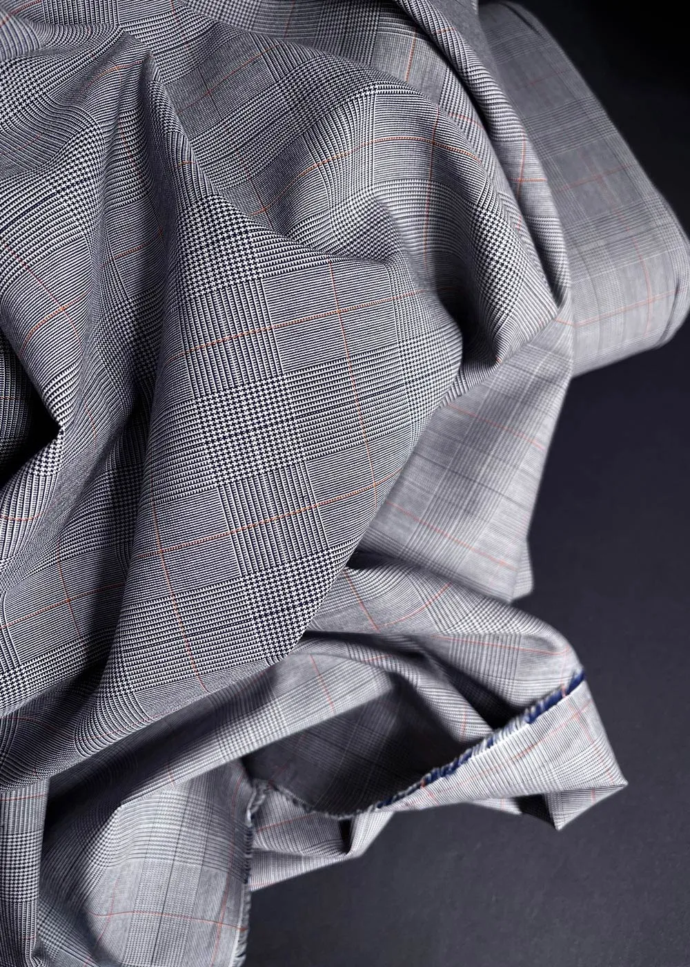 Navy Tartan Italian Cotton Shirting
