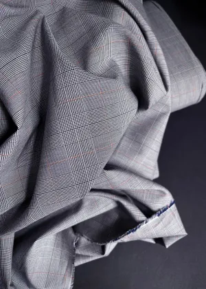 Navy Tartan Italian Cotton Shirting
