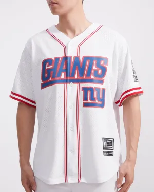 NFL NEW YORK GIANTS LOGO CLASSIC MESH BUTTON UP SHIRT (WHITE/RED)