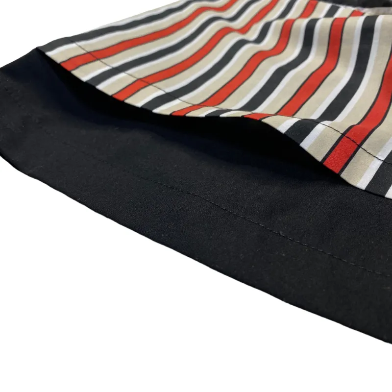 Oversized fit short sleeve shirt with striped back
