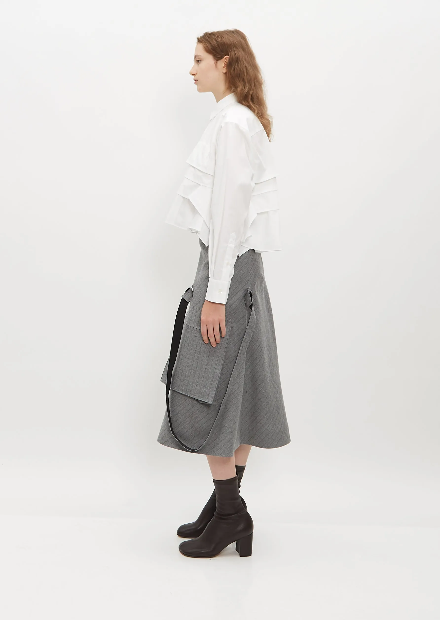 Oversized Pocket Striped Skirt