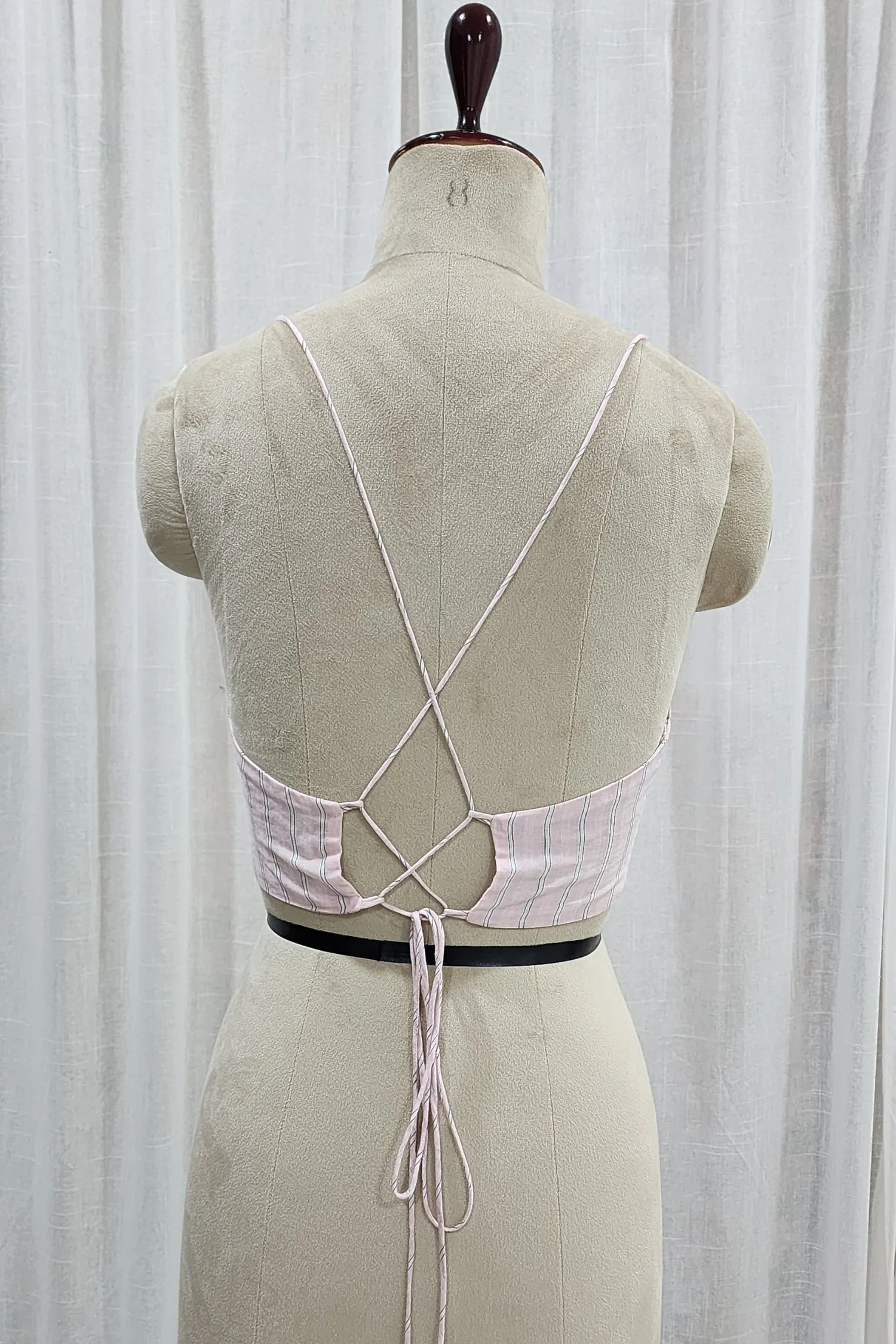 Pink muslin shirt with bralette