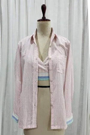 Pink muslin shirt with bralette