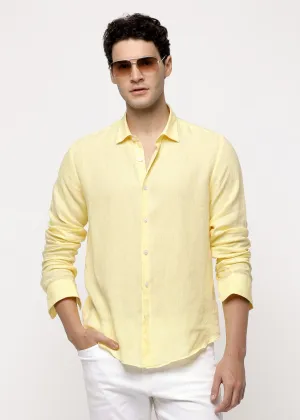 Pure Linen Shirt in Yellow