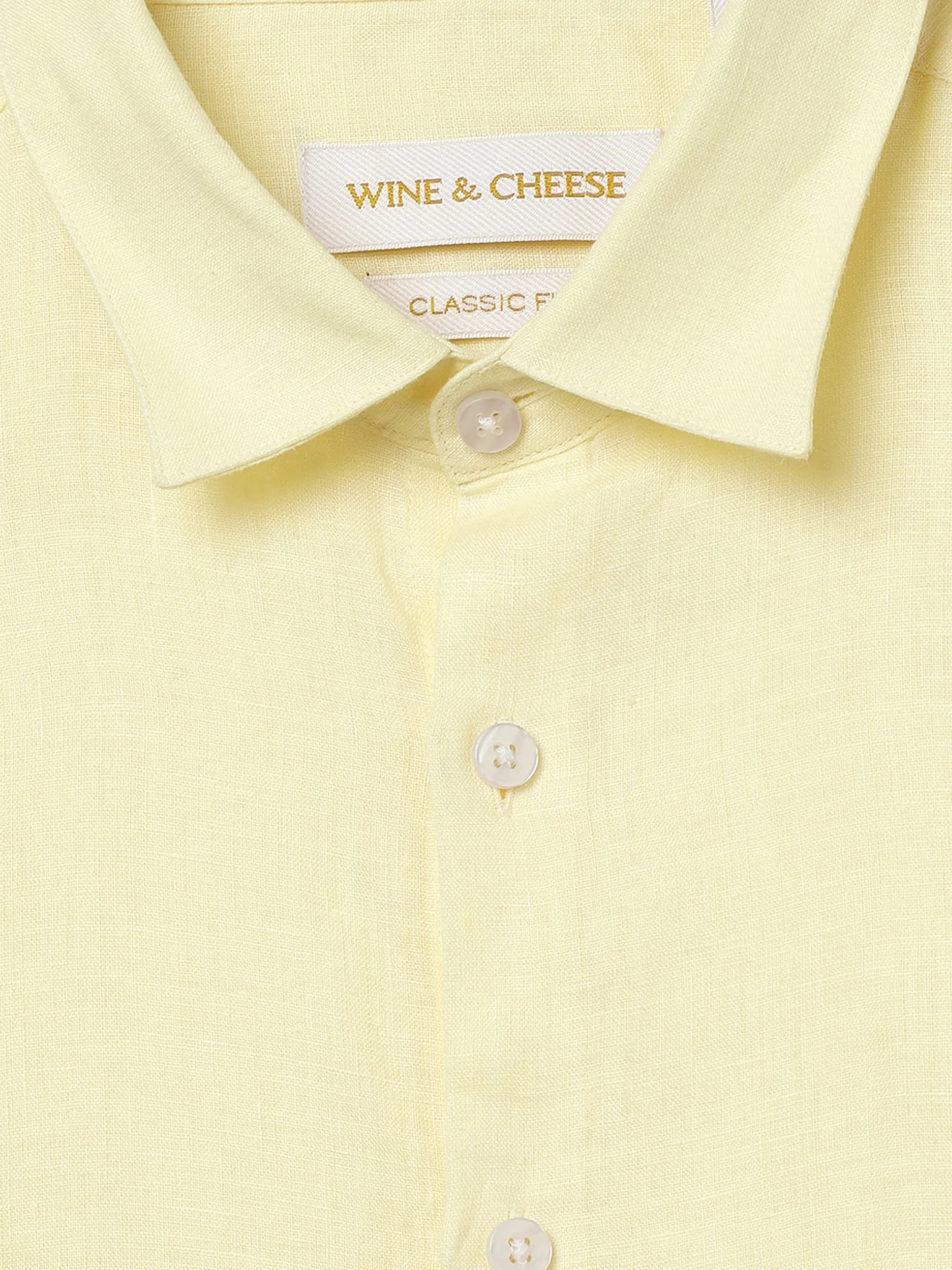 Pure Linen Shirt in Yellow