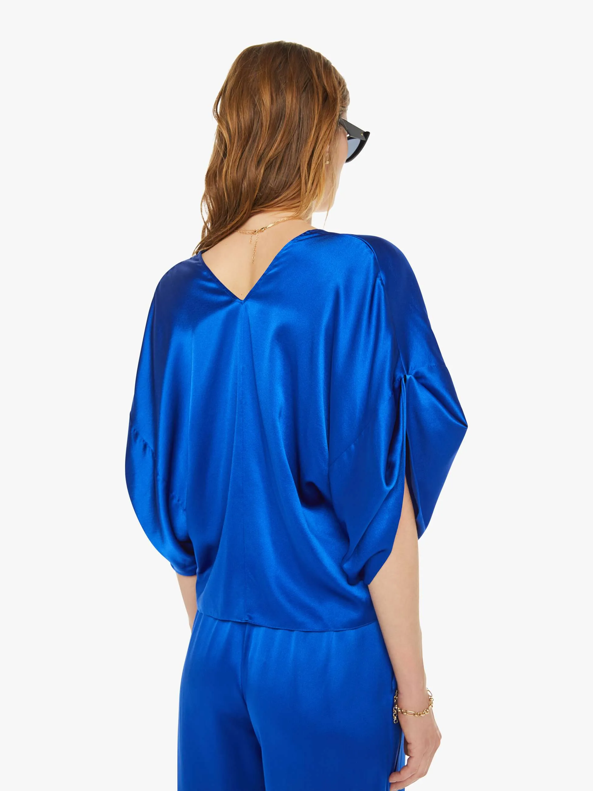 SABLYN Lido V-Neck Tee With Fold Back - Lapis