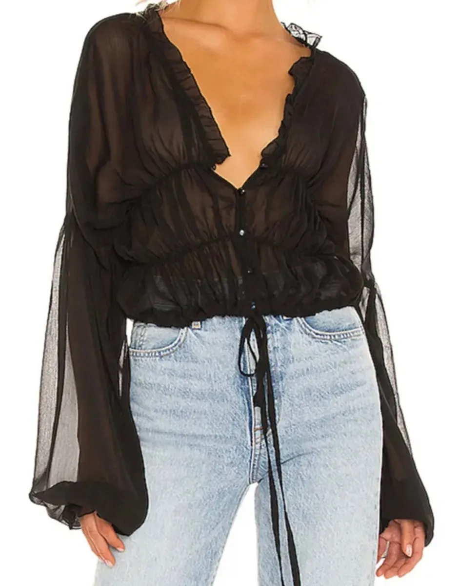 Sheer chiffon blouse