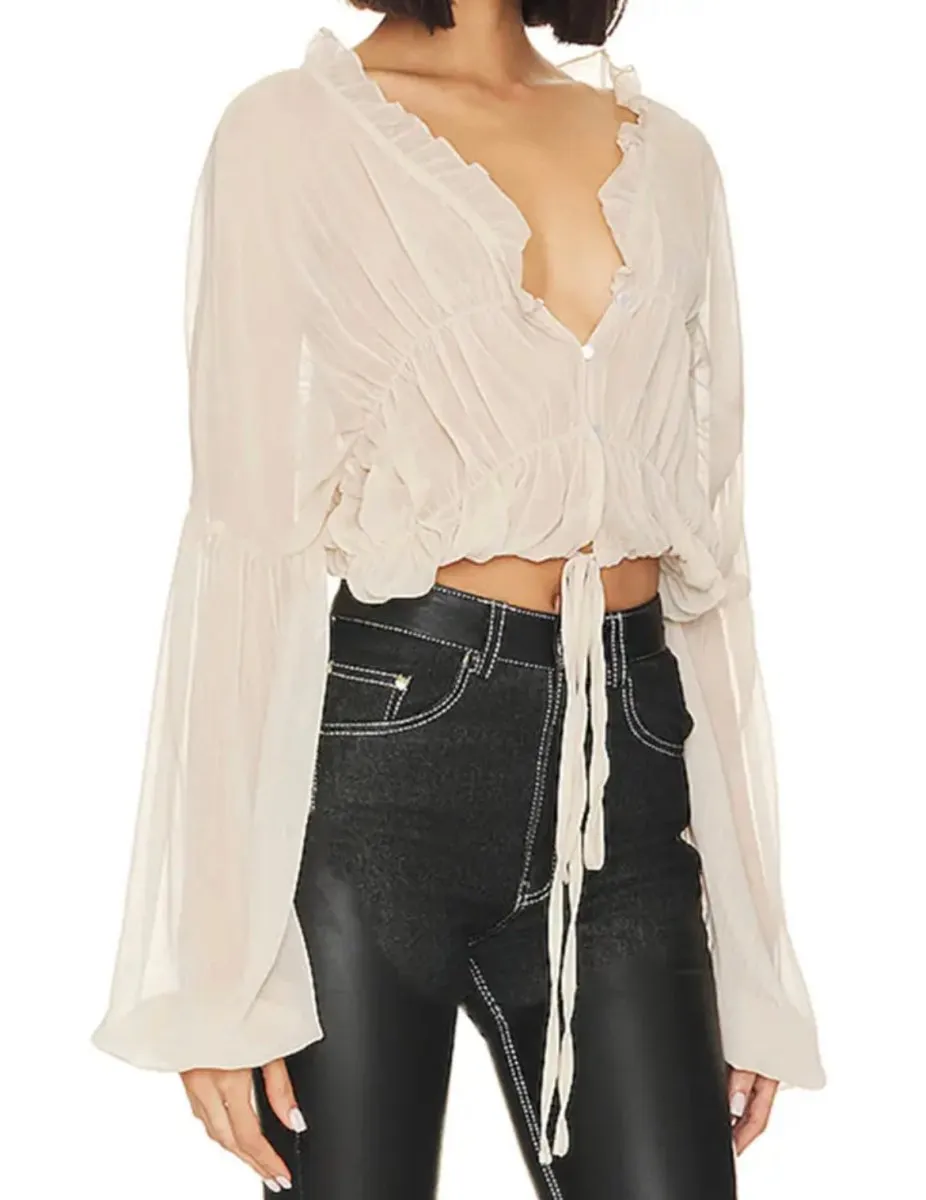 Sheer chiffon blouse