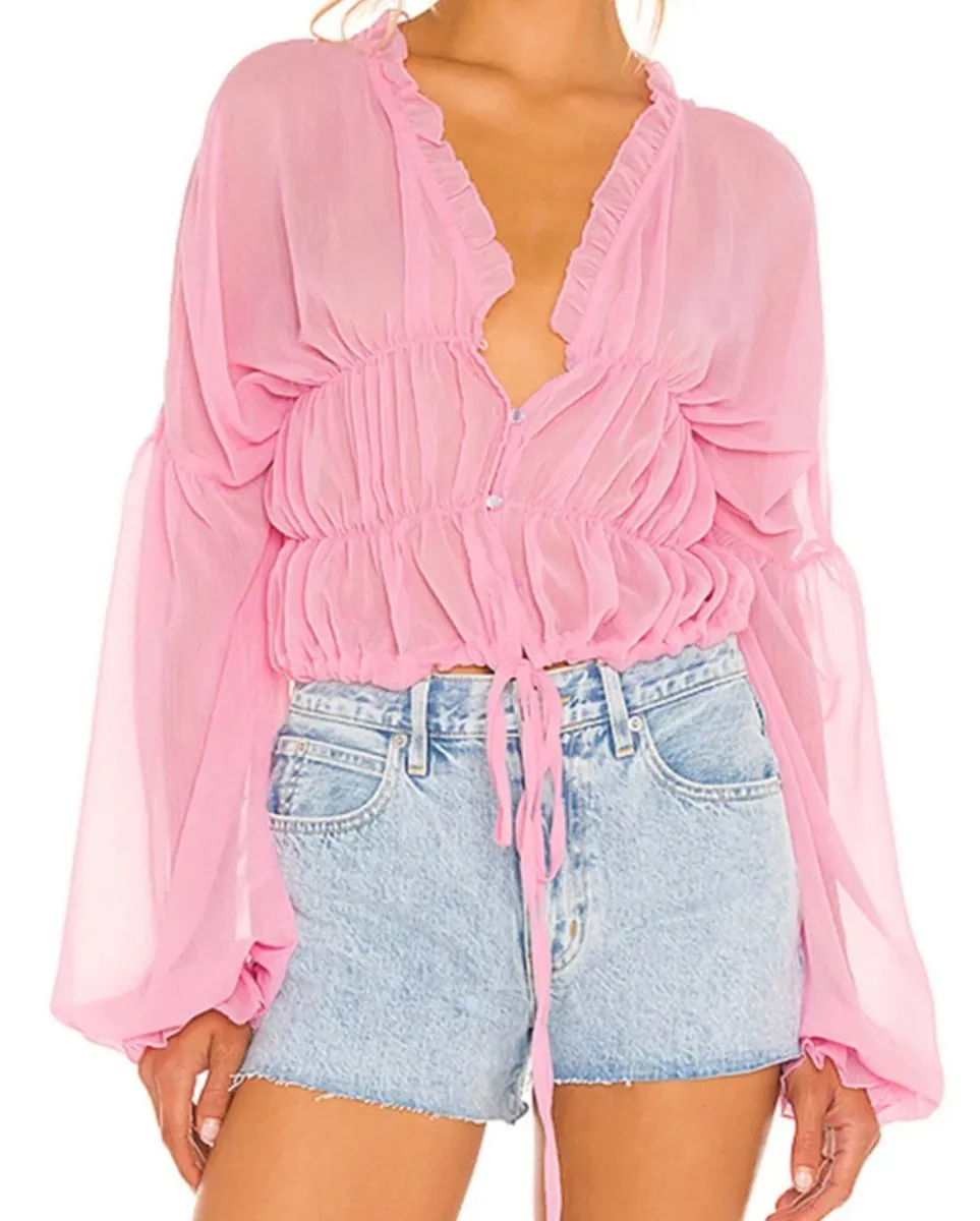 Sheer chiffon blouse