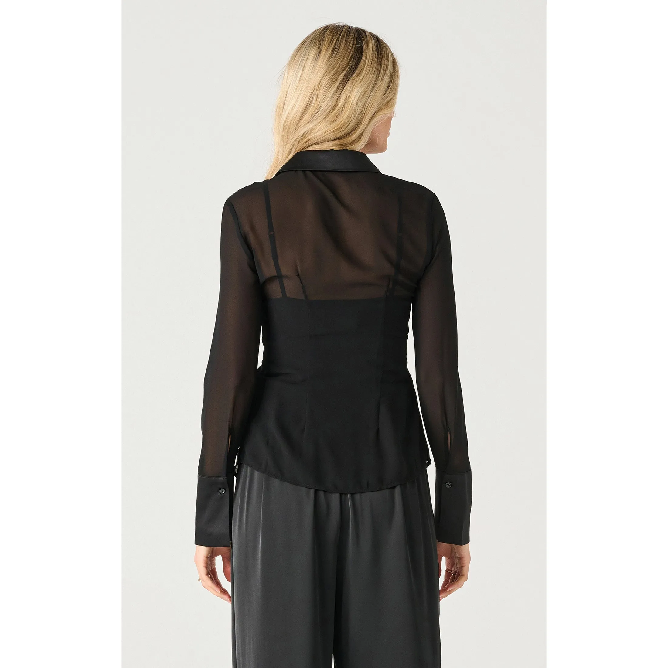 SHEER CINCHED BLOUSE