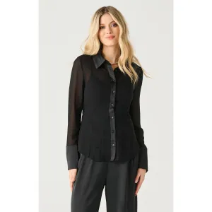 SHEER CINCHED BLOUSE