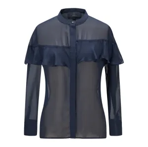 Silk blouse #BLS2102 - Navy silk Georgette