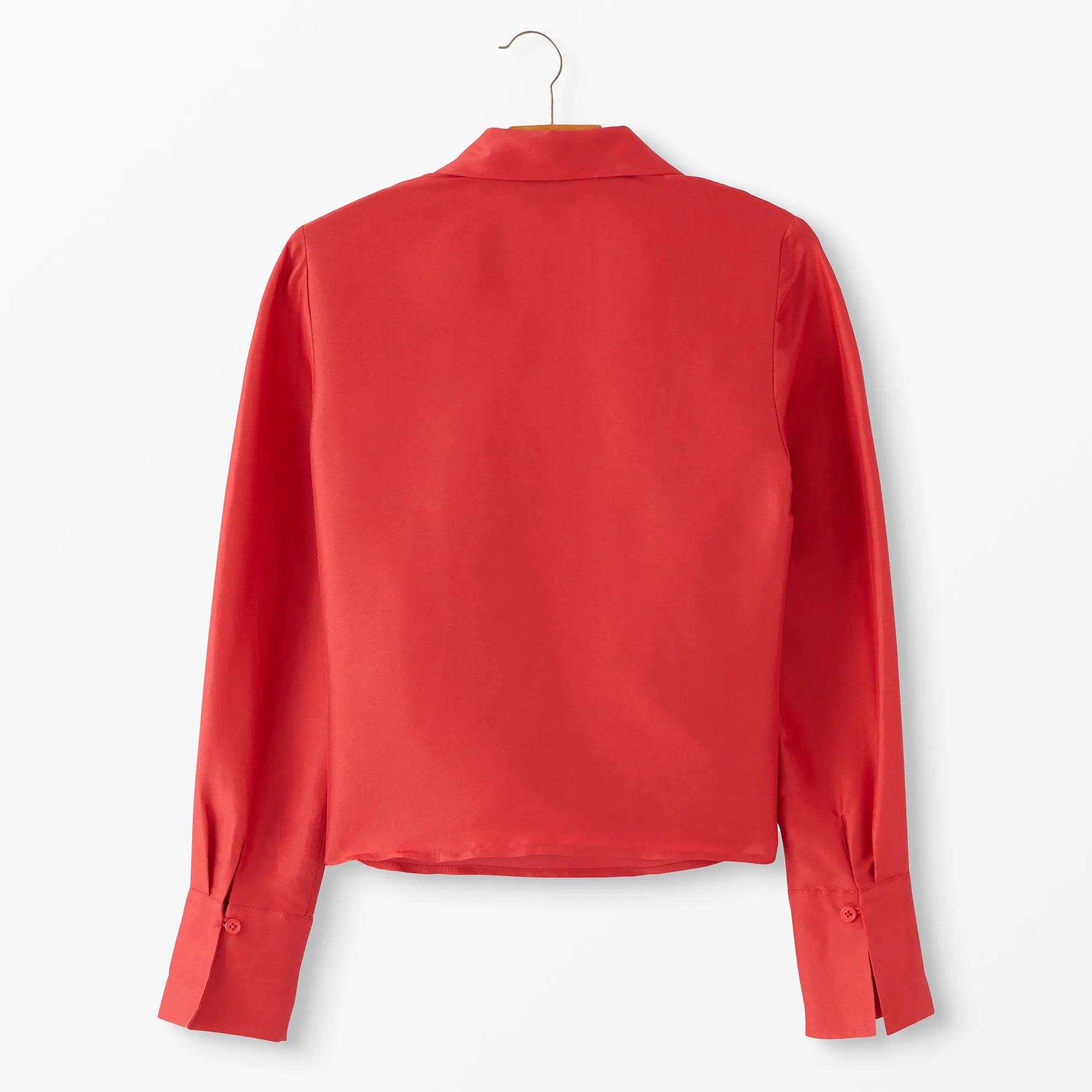 Silk Dupioni Wrap Blouse