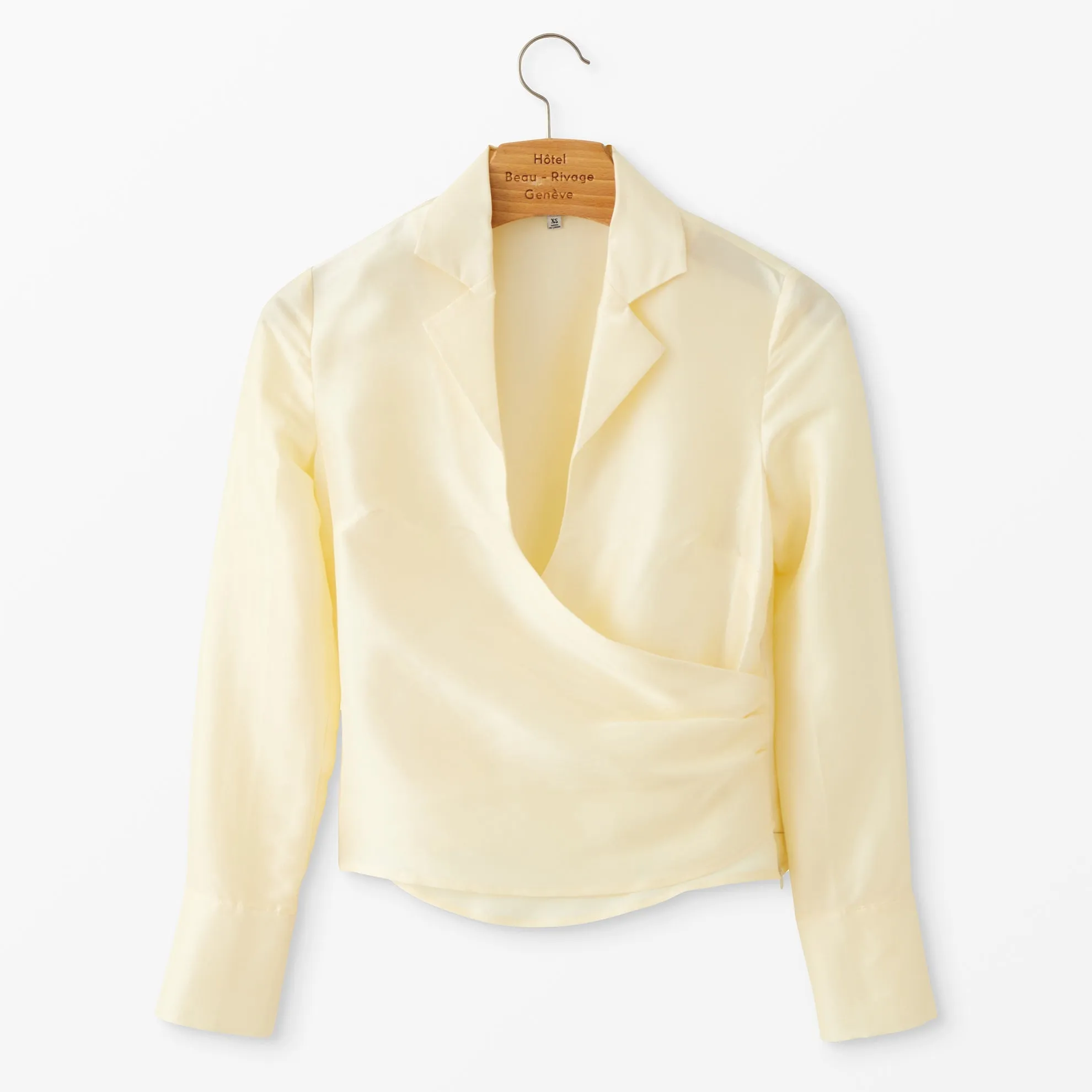 Silk Dupioni Wrap Blouse