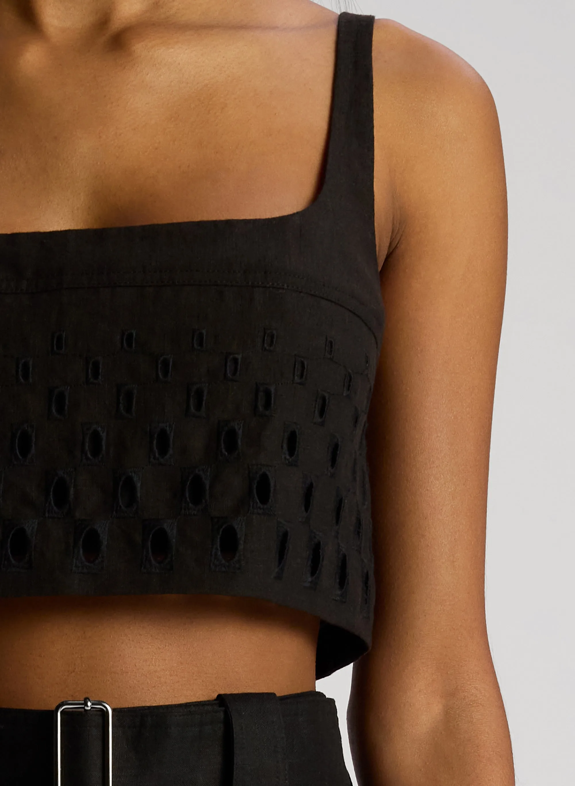Sky Eyelet Linen Top