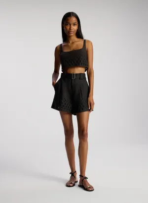 Sky Eyelet Linen Top