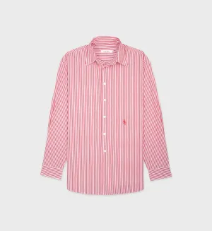 SRC Oversized Shirt - Cerise Striped