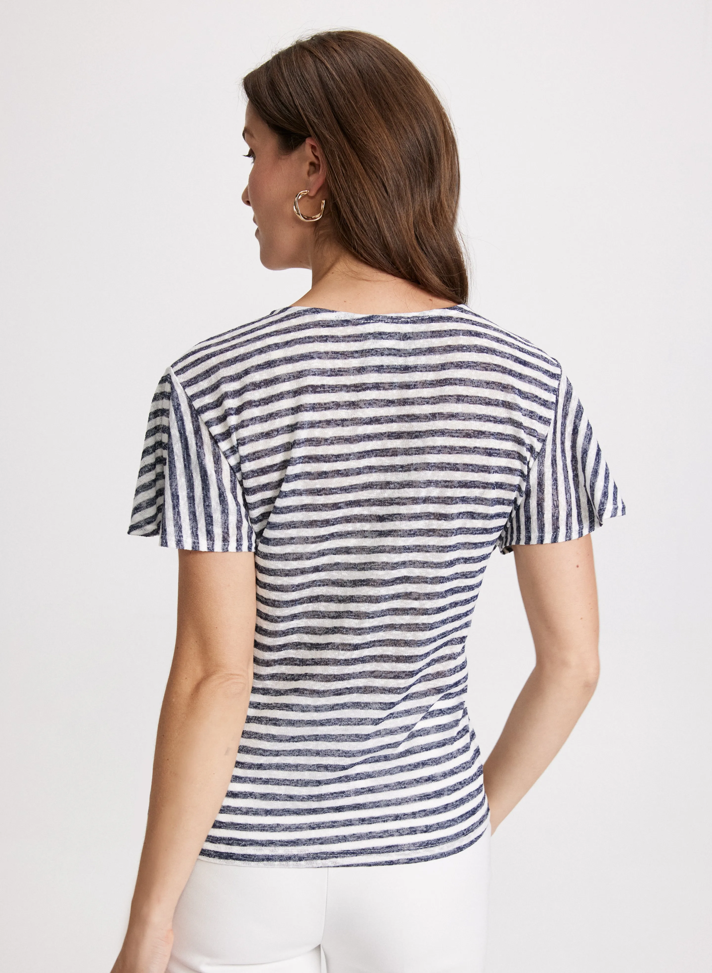 Striped Flare Sleeve T-Shirt