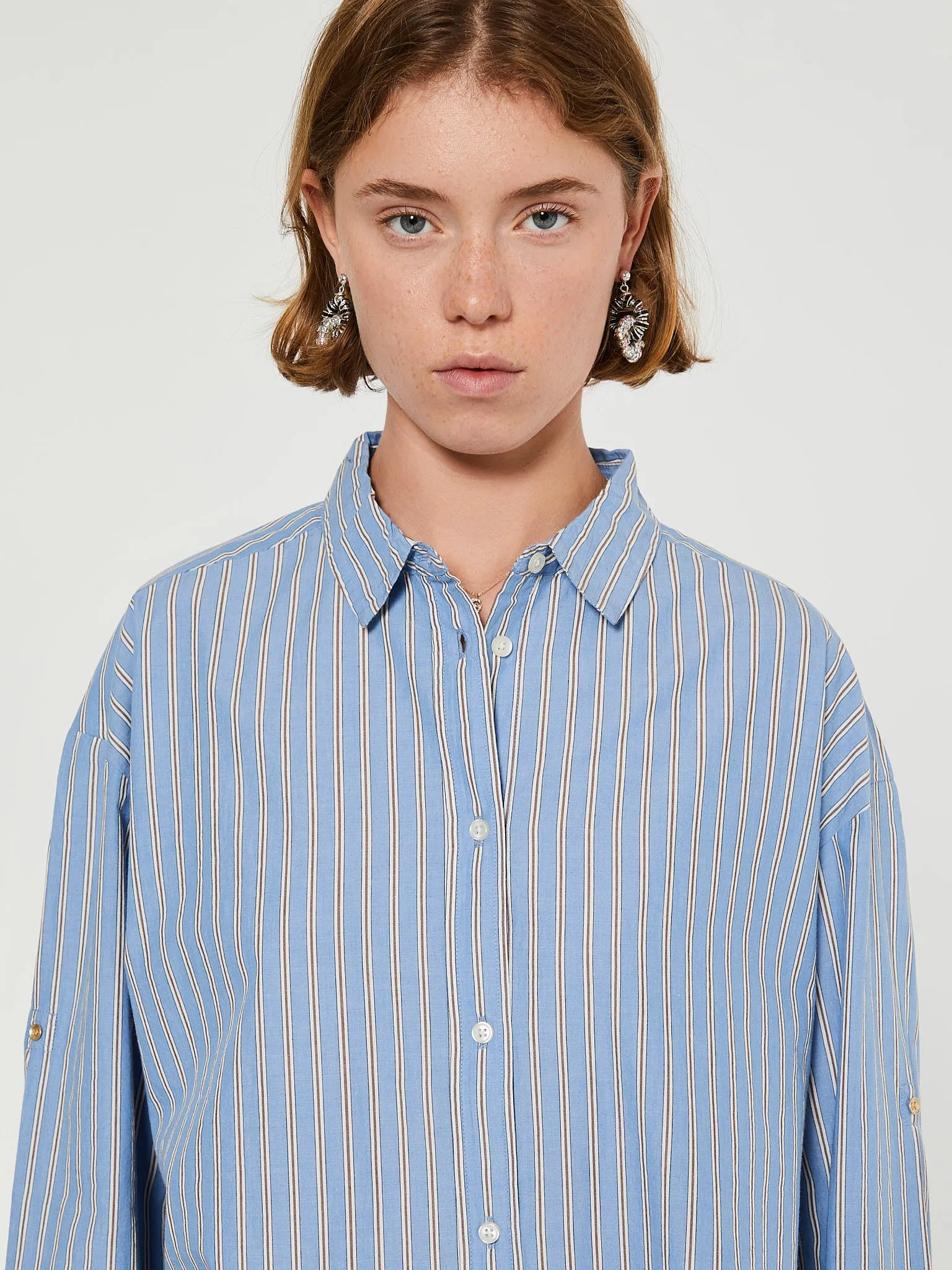 Striped Shirt in Mix Baby Blue