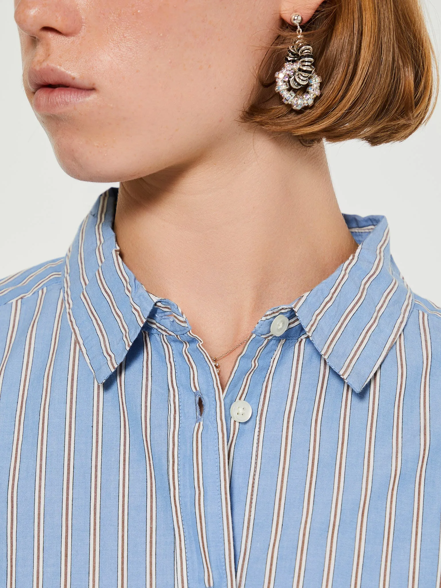 Striped Shirt in Mix Baby Blue