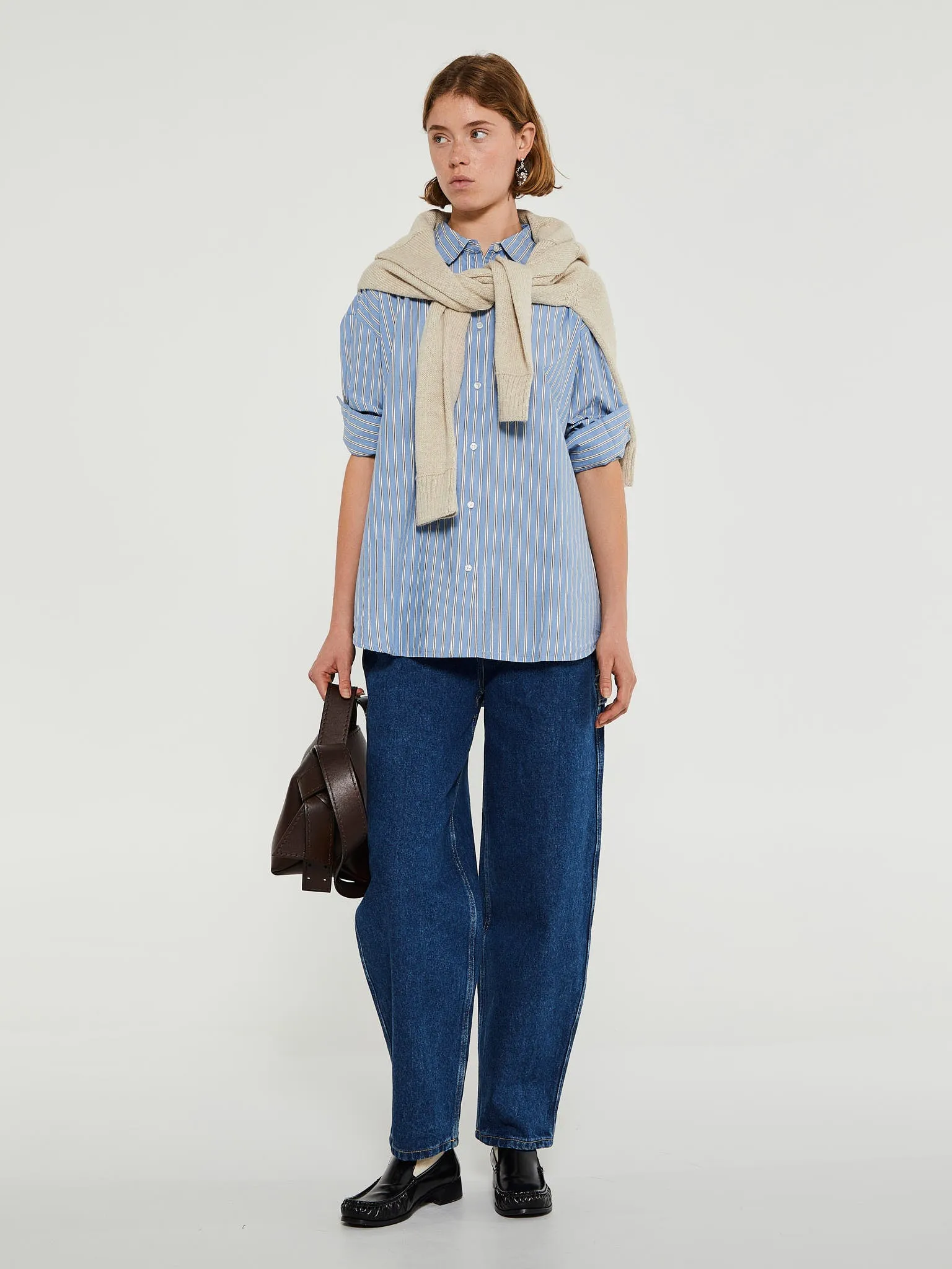 Striped Shirt in Mix Baby Blue