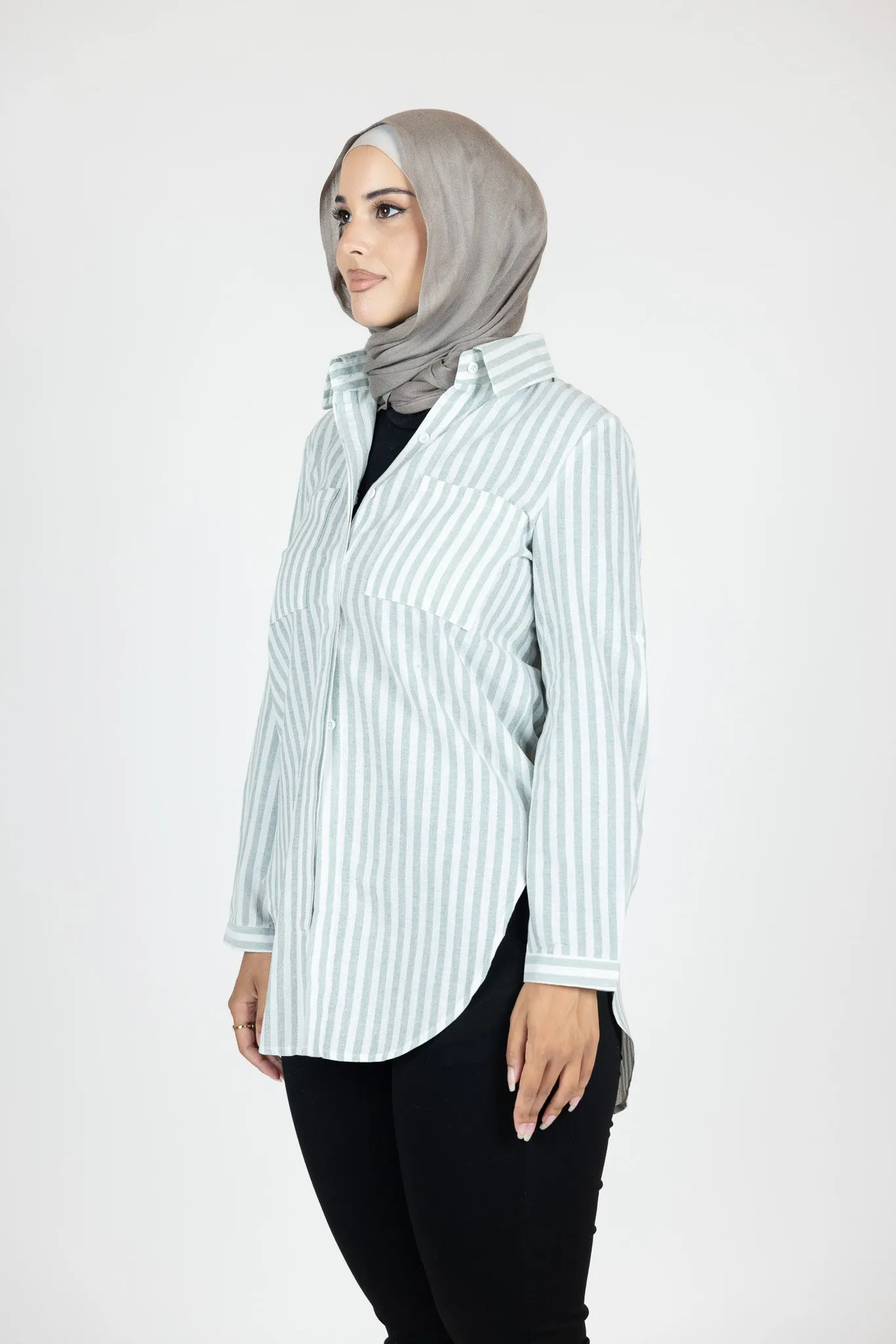 Sue Stripe Button Up Shirt
