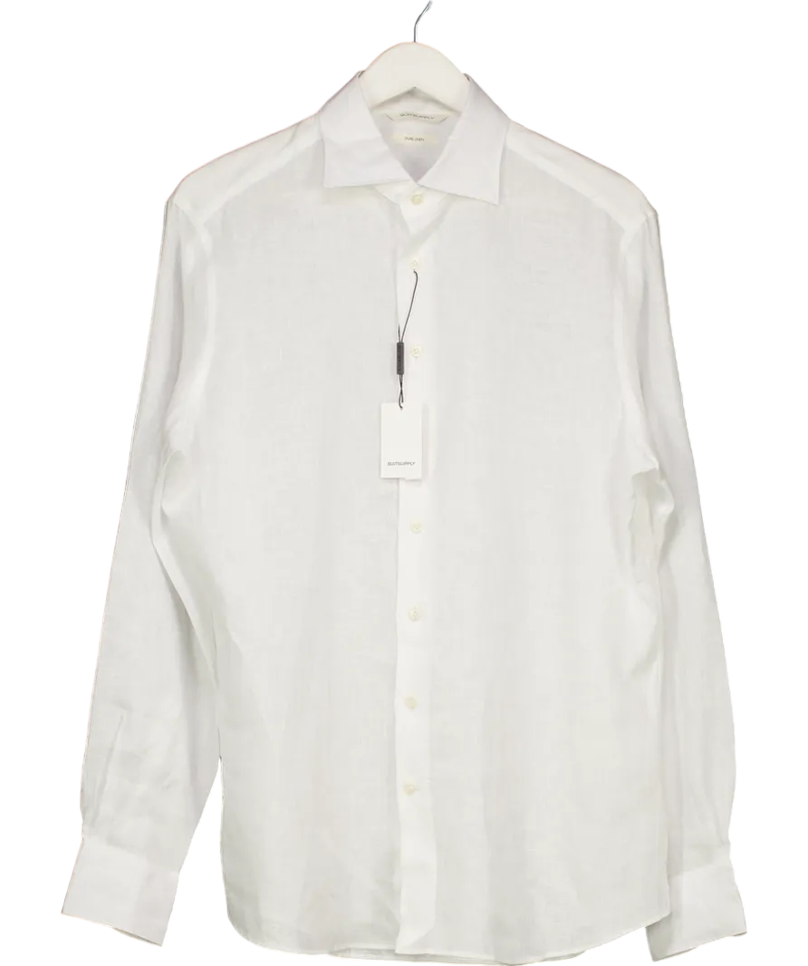 Suit Supply White Pure Linen Shirt UK 40" CHEST