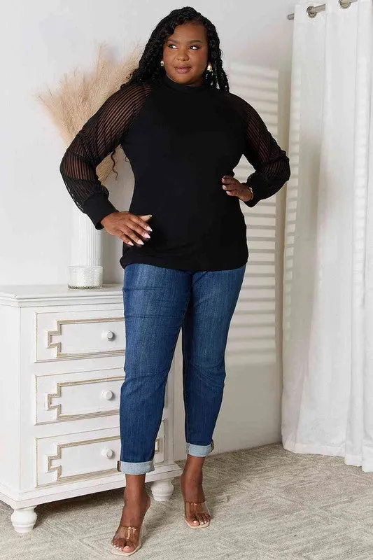 TEEK - Black Raglan Sleeve Top