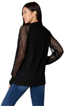TEEK - Black Raglan Sleeve Top