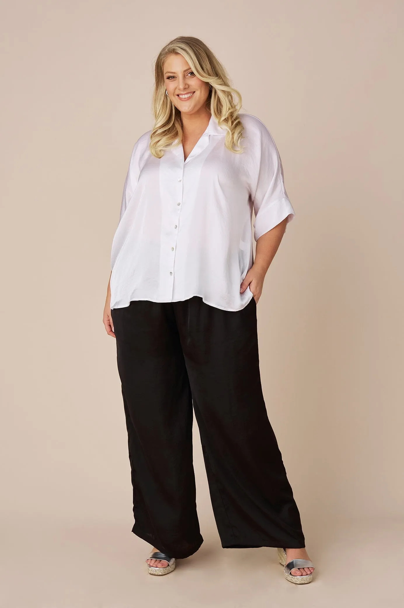 Tory Short Sleeve Collared Shirt White