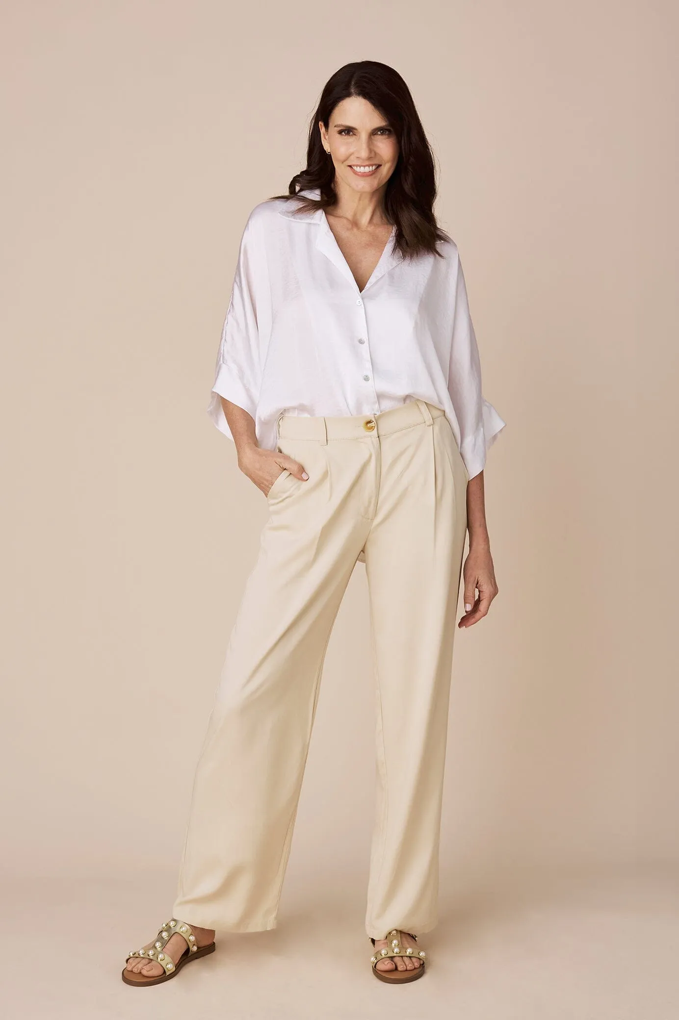 Tory Short Sleeve Collared Shirt White