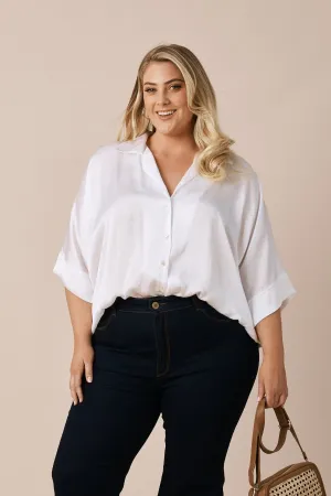 Tory Short Sleeve Collared Shirt White