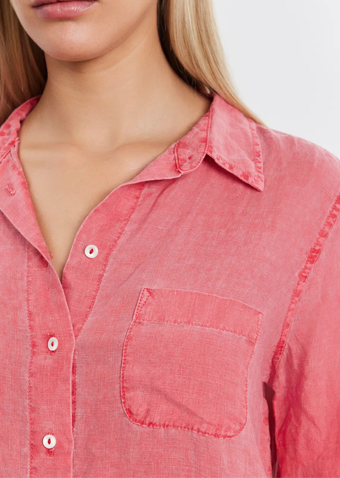 Velvet Natalia Linen Button-Up Shirt- Aloha