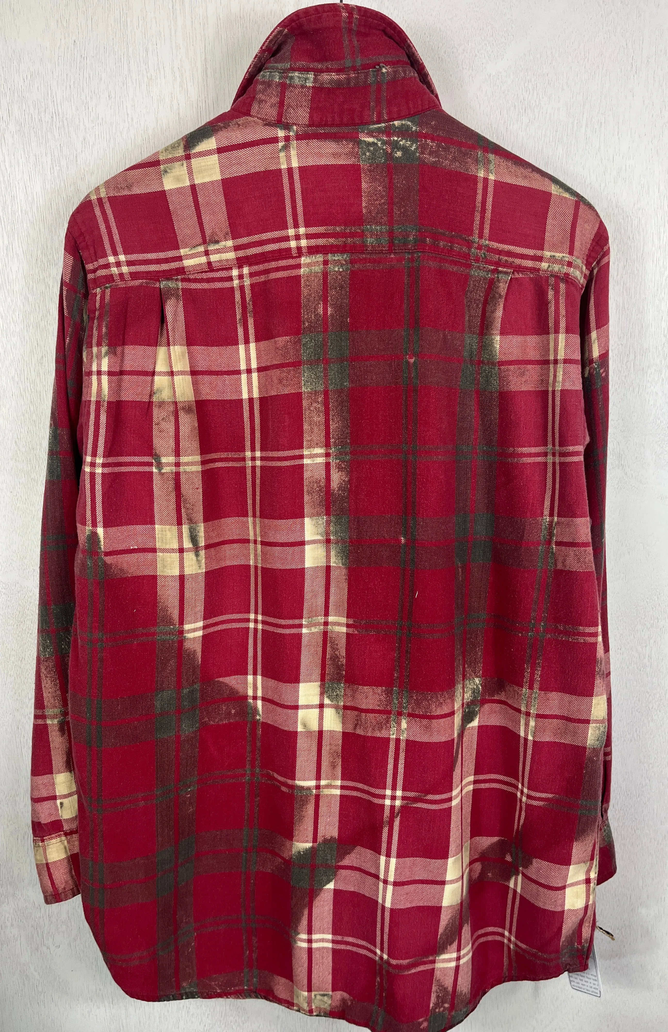 Vintage Red, Grey and Cream Flannel Size Large