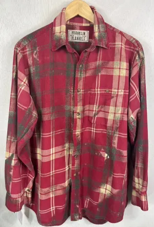 Vintage Red, Grey and Cream Flannel Size Large